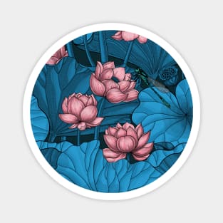 Night lotus garden Magnet